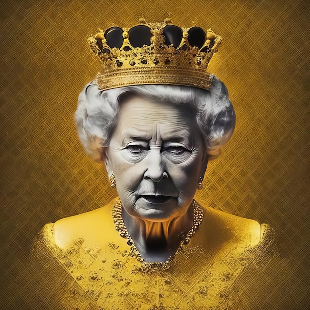 Stiliertes Bild der Königin von Großbritannien in Goldfarben