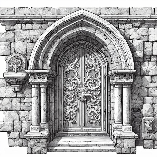 Stilisierte mittelalterliche Tür, Band 2