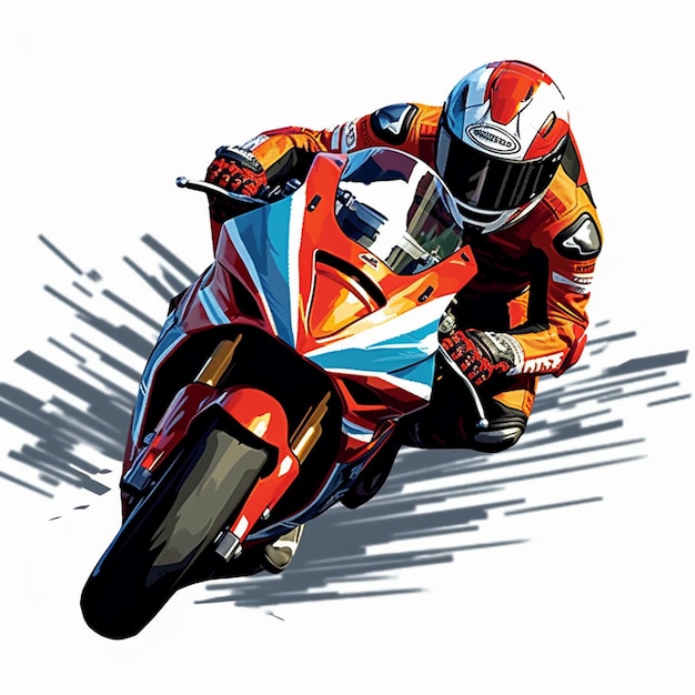 stilisiertes Bild eines MOTORCYCLES mit Vektorstil moto gp Illustrationsdesign KI generiert