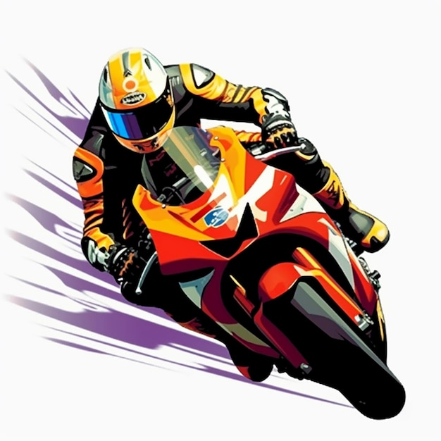 stilisiertes Bild eines MOTORCYCLES mit Vektorstil moto gp Illustrationsdesign KI generiert