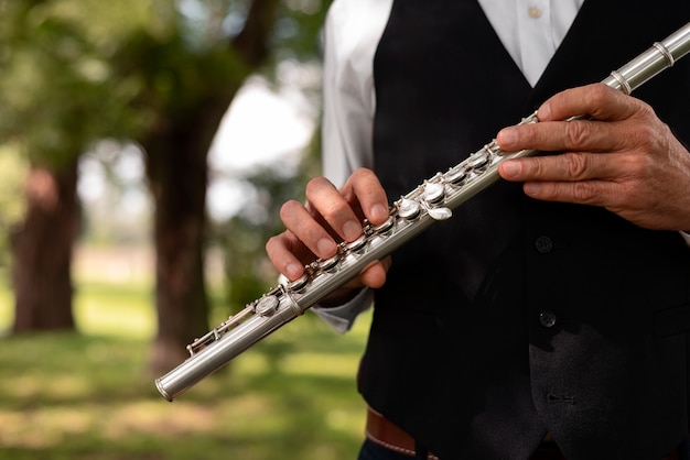 Foto still life of wind instrument for world music day