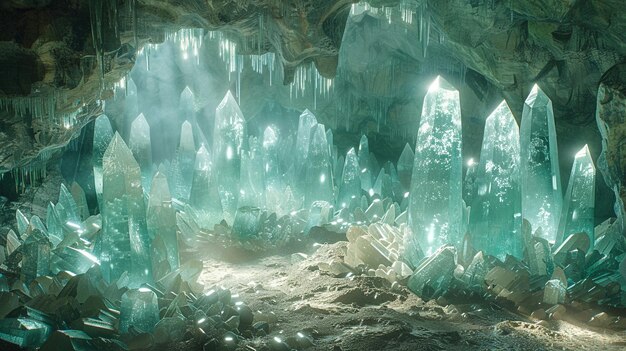 Stille Ruhe in einer Kristallhöhle