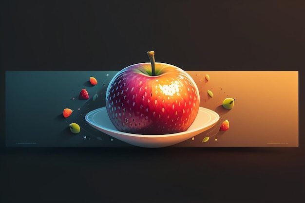 Stillleben Apfelfrucht kreative Poster Cover Banner Tapete Hintergrund Design Kunst
