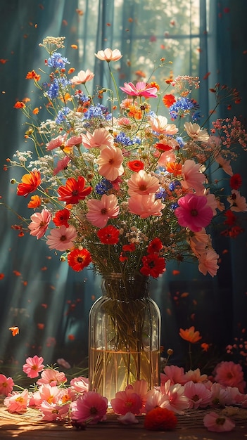 Stillleben mit einem Blumenstrauß in einer Vase
