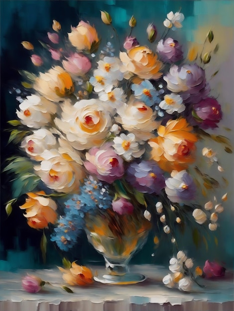 Stillleben mit einem Blumenstrauß Ölgemälde im impressionistischen Stil