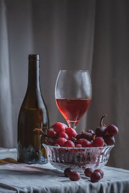 Stillleben über Wein Traubenwein und Genuss Der Geschmack der Raffinesse