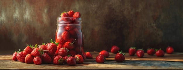Stilllebenkrug mit Erdbeeren