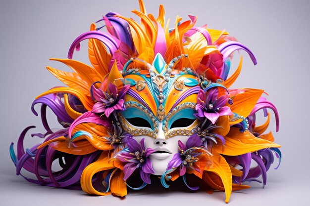 Stilvolle Karnevalsmaske in weichen Pastellen
