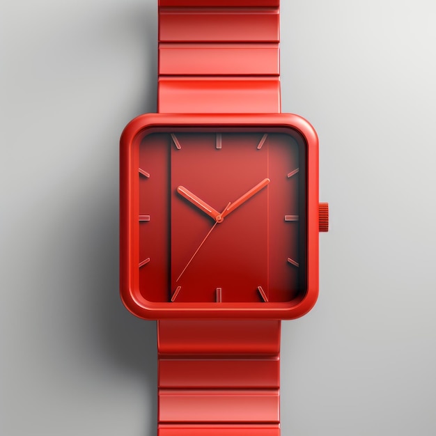 Stilvolle rote Swatch-Uhr mit minimalistischem Design