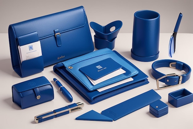 Stilvolles Geschäftspapierset in blauer Farbe
