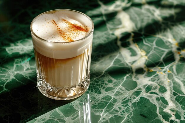 Foto stilvolles kaffee-moment art-deco-latte-glas