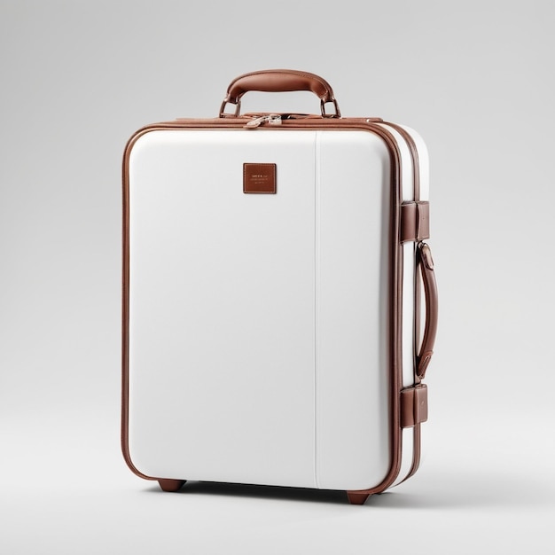 Stilvolles Kofferdesign für isolierte Reiseproduktfotografie auf weißem Hintergrund