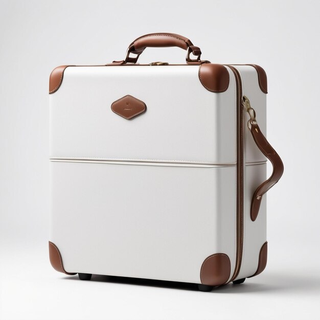 Stilvolles Kofferdesign für Reisen Isolierte Produktfotografie auf weißem Hintergrund