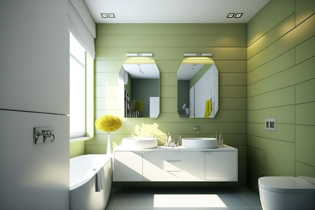 Stilvolles, modernes Badezimmer-Interieur