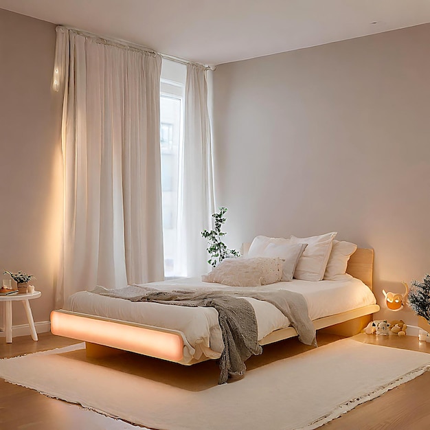 Stilvolles Schlafzimmer in modernem Ambiente Einzel- oder Doppelbett
