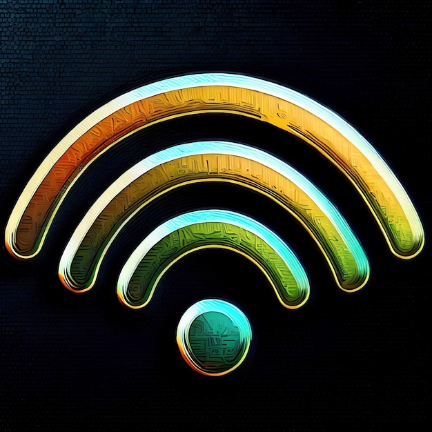 Stilvolles und farbenfrohes WiFi-Symbol für Kreationen und Designs