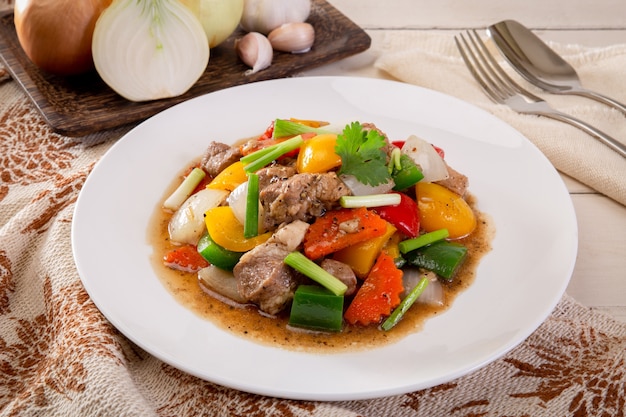 Stir Fried Pork and Vegetables Black Pepper