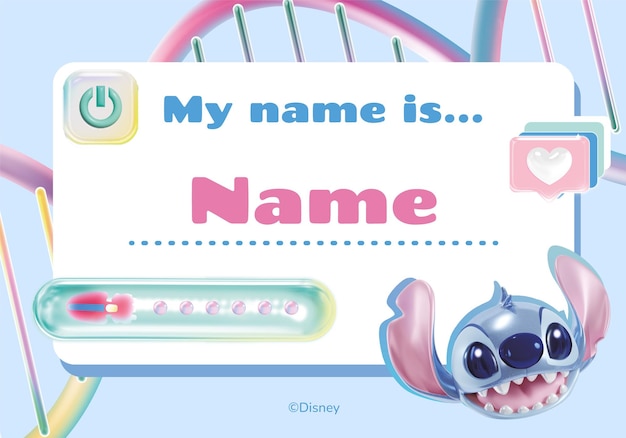 Stitch Schul-Namensschild