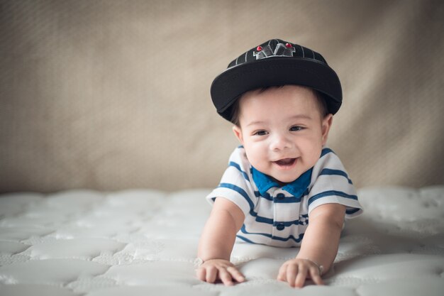 Stock Foto Nahaufnahme Portrait von schönen Neugeborenen Baby