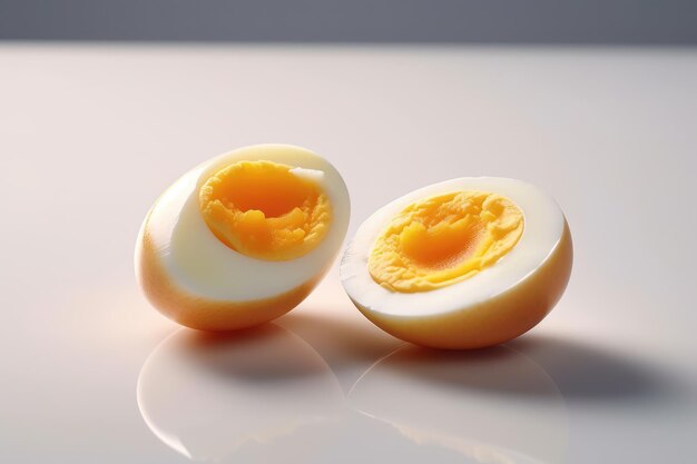 Stock-Foto von weichgekochten Eiern, professionelle Food-Fotografie, ai generiert