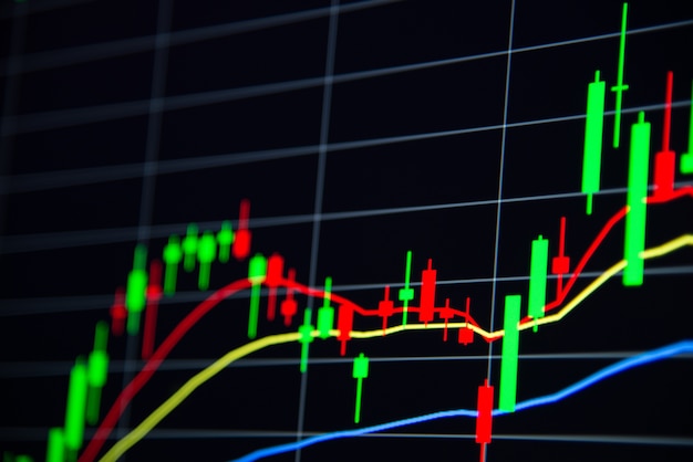 stock o intercambio de mercado de datos y gráfico de divisas
