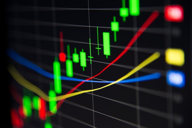 stock o intercambio de mercado de datos y gráfico de divisas