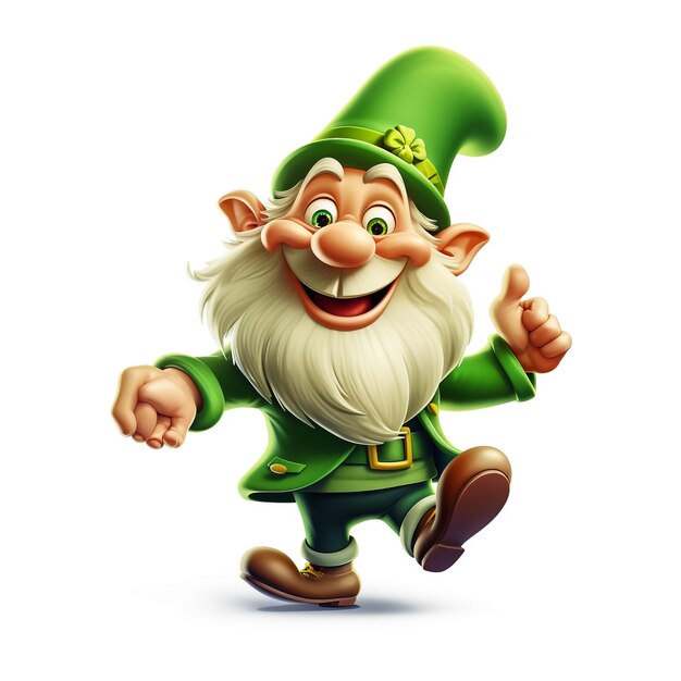 Foto stock vector leprechaun personagem de desenho animado feliz dia de são patrício ilustração de leprechaum com bastão de caminhada