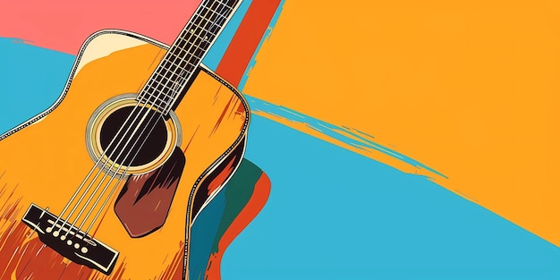 Stockbild einer Gitarre auf einem einfachen isolierten Hintergrund und ein Bild