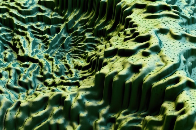 Stockfoto einer vertikalen künstlerischen grünen Topographie Linienkunstfotografie generierte KI