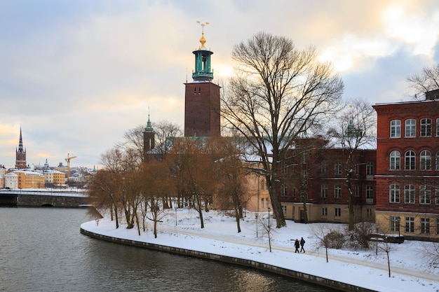 Stockholm City Hall in der Dämmerung Dämmerung Schweden