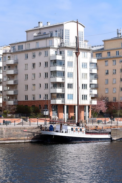 Stockholm Hammarby Schlafbereich Wohngebäude am Kanal
