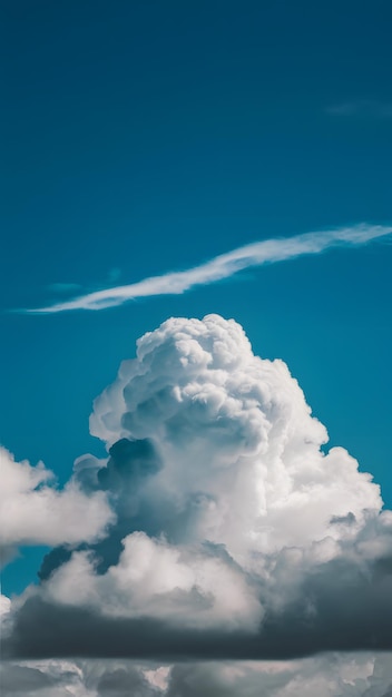 Foto stockimage serenity em pixels céus azuis com algodão fofinho como nuvens vertical mobile wallpaper