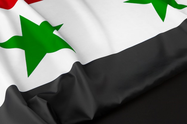 Stoff Syrien Flagge Nahaufnahme