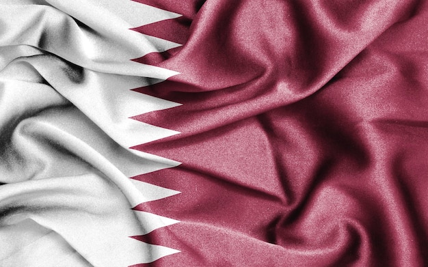 Stoff Textur Flagge von Katar.
