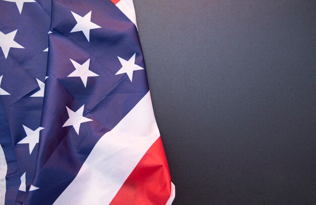 Stoff USA Flagge und Tafel als Hintergrund, für Text