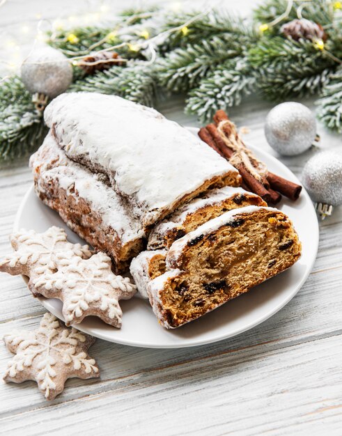 Stollen de Natal em madeira