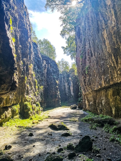 Stone Bowl gorge uma reserva natural única Gorge na natureza da paisagem das montanhas no Daguestão Rússia