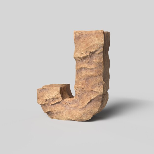 Stone Font Render 3D de la letra J Ilustración en 3D