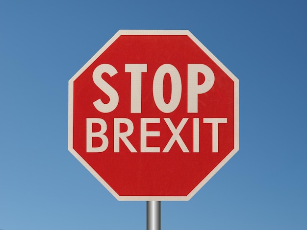 Stoppen Sie das Brexit-Schild