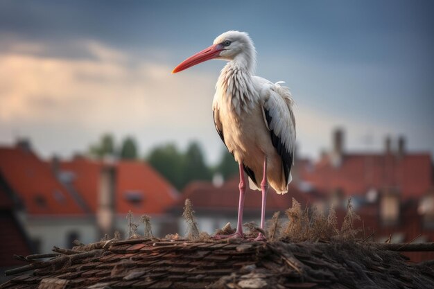 Storch auf dem Dach