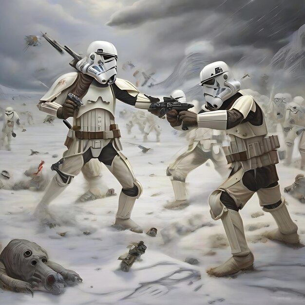 Foto stormtroopers lutando em hoth ai