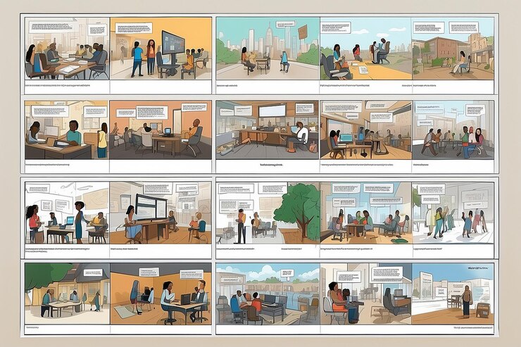 Foto storyboard für eine umfassende digitale marketingkampagne