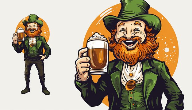 Stpatricks T-Shirt-Design mit weißem Hintergrund