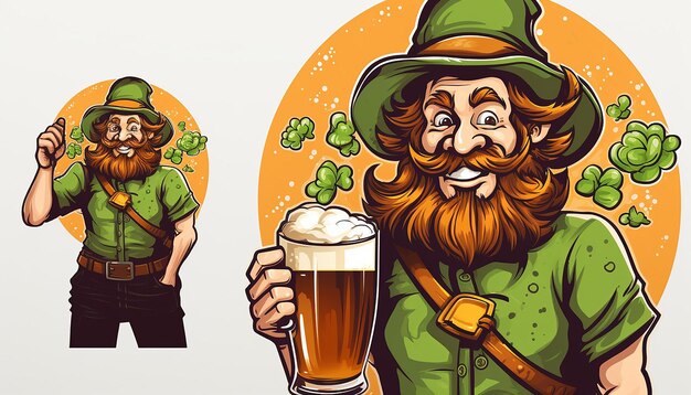 Stpatricks T-Shirt-Design mit weißem Hintergrund