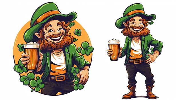 Stpatricks T-Shirt-Design mit weißem Hintergrund