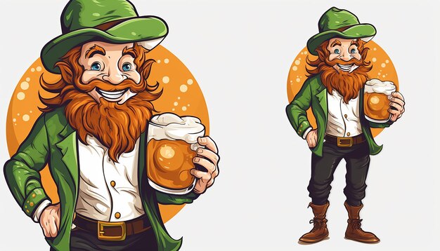 Stpatricks Tages-T-Shirt-Design mit weißem Hintergrund