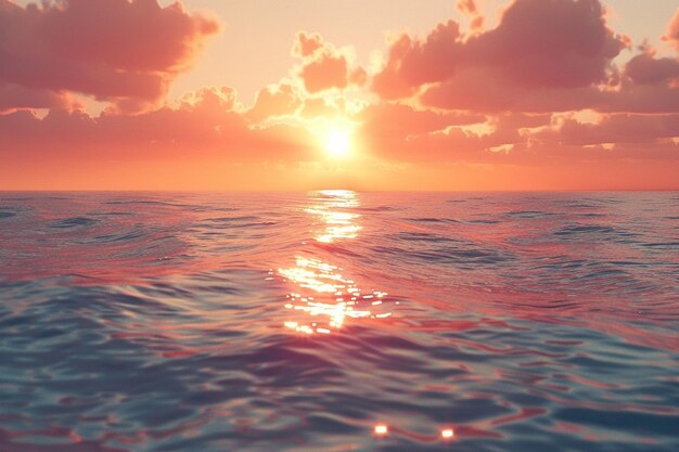 Strahlende Sonnenuntergänge über ruhigen Meeresgewässern oktane zerreißen