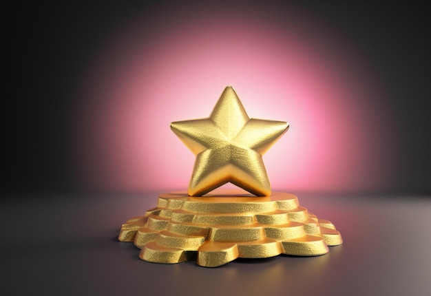 Strahlender Excellence Gold FiveStar auf dunklem Hintergrund spiegelt die hervorragende Kundenbewertung wider R