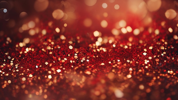 Strahlender Glamour Rot und Gold Glitter Bokeh Hintergrundtextur