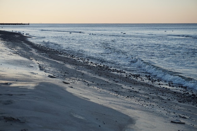 Strand bei Sonnenuntergang Ostsee Polen